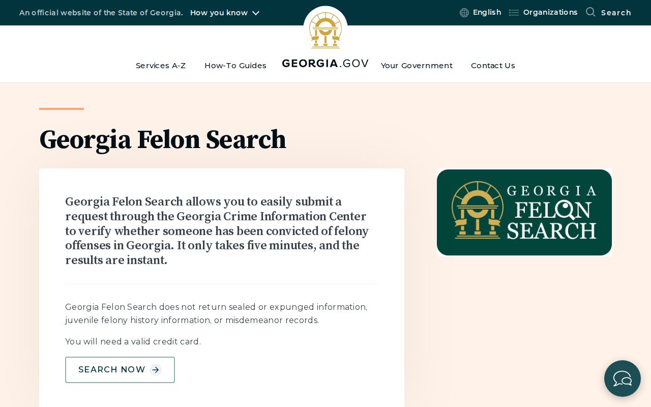 Georgia Felon Search official portal