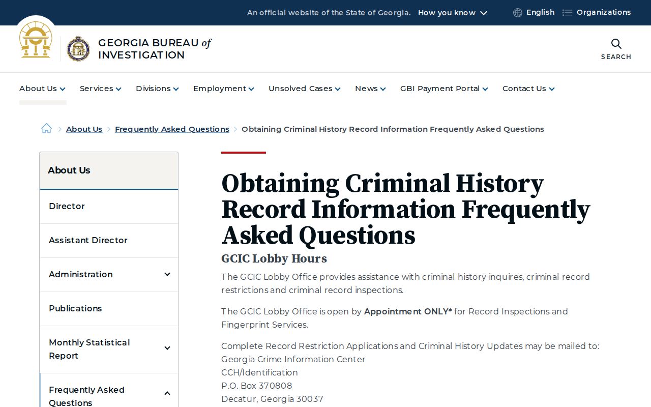 Taliaferro County arrest history GCIC record FAQ