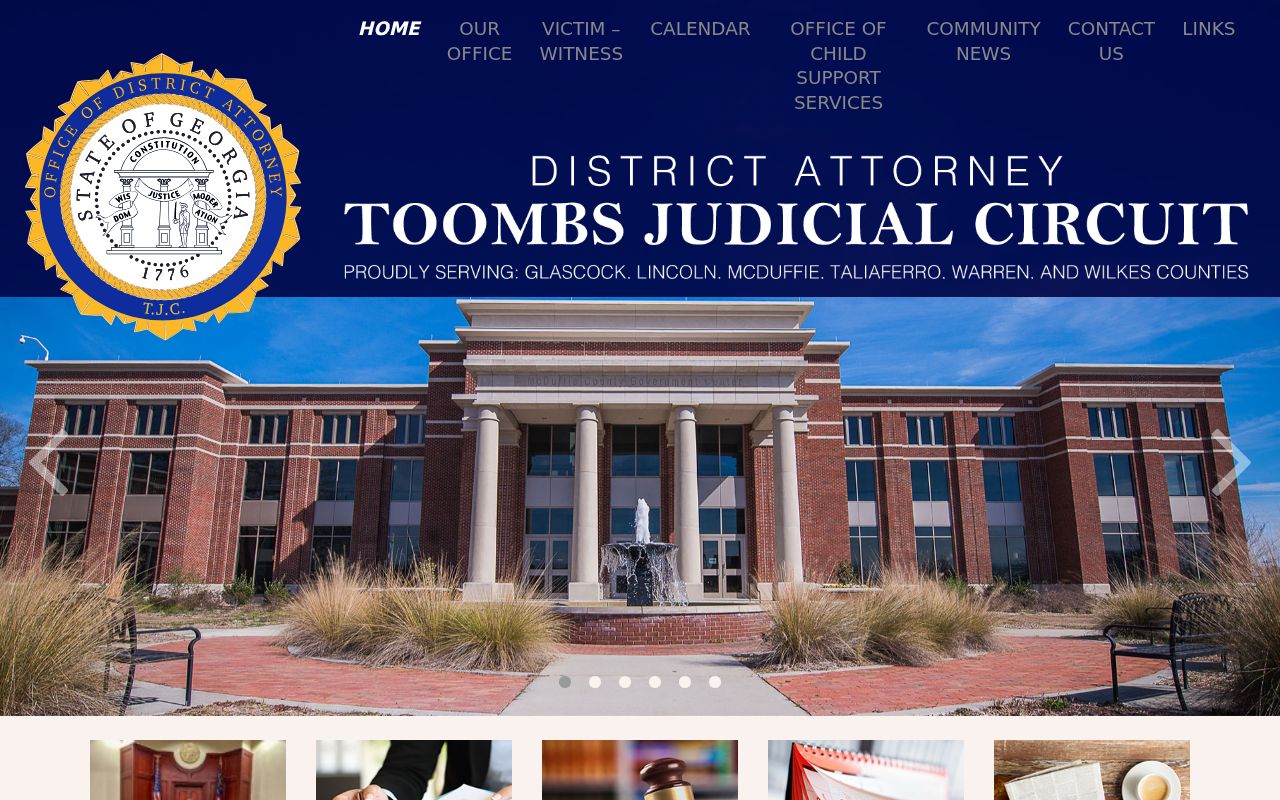 Official Toombs Judicial Circuit District Attorney website